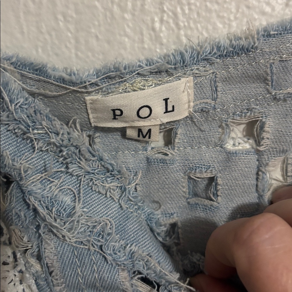 POL Light Blue Crochet Mini Dress - Picture 5 of 8